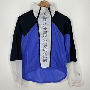 Nike Air Windbreaker Jacket Women's‎ S Blue Full Zip Lightweight Logo